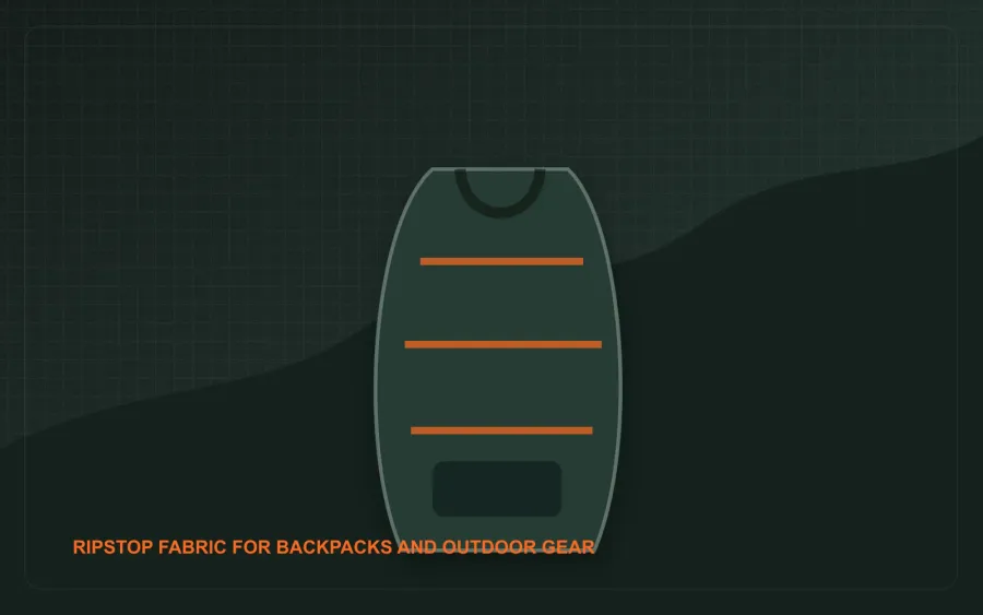 Ripstop backpack fabric application for outdoor gear materials