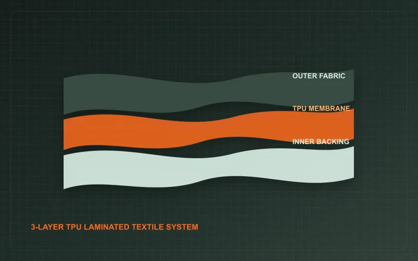 TPU laminated fabric layer structure for custom textile sample request