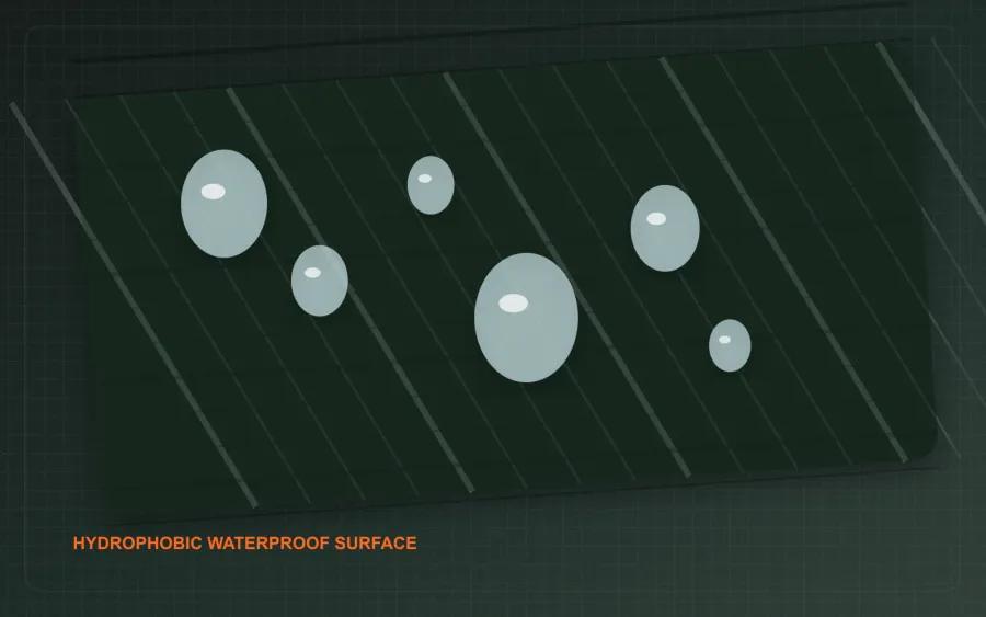 Waterproof fabric water drops for outdoor apparel textile engineering