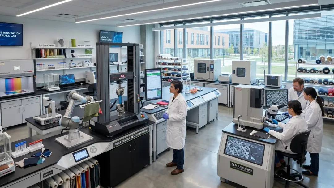 Textile quality control laboratory for fabric testing and inspection