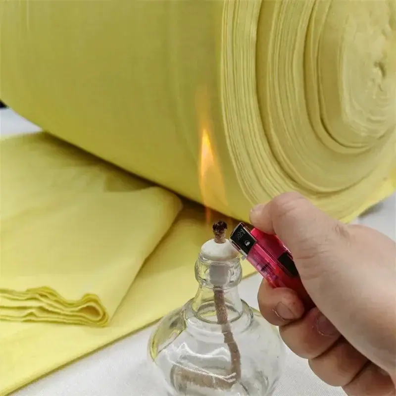 Aramid 1414 Slight-Stretch Flame-Retardant Knit Fabric for Gloves Protective Gloves, Fire-Resistant Liners, Workwear Gloves, Industrial Safety Gear, Protective Apparel gallery image 3