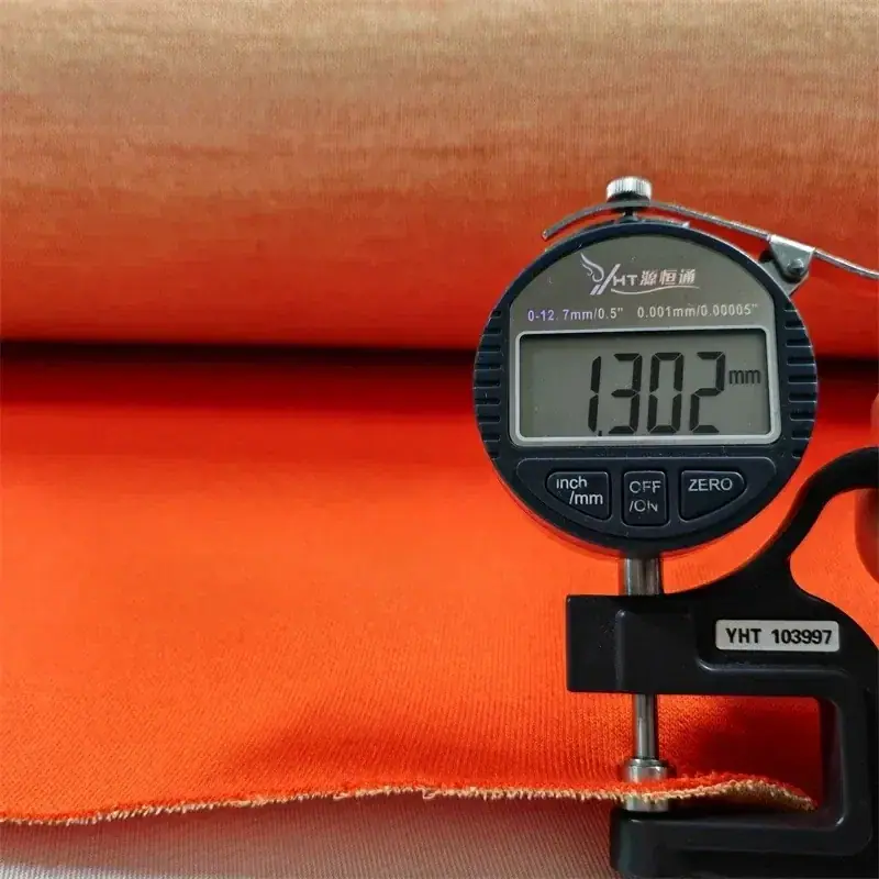 Orange Aramid Flame-Retardant Fabric for Fire Rescue Apparel and Gloves fabric image