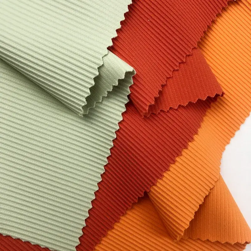 Recycled Nylon Rib Knit Fabric Activewear, Yoga Wear, Sportswear gallery image 2